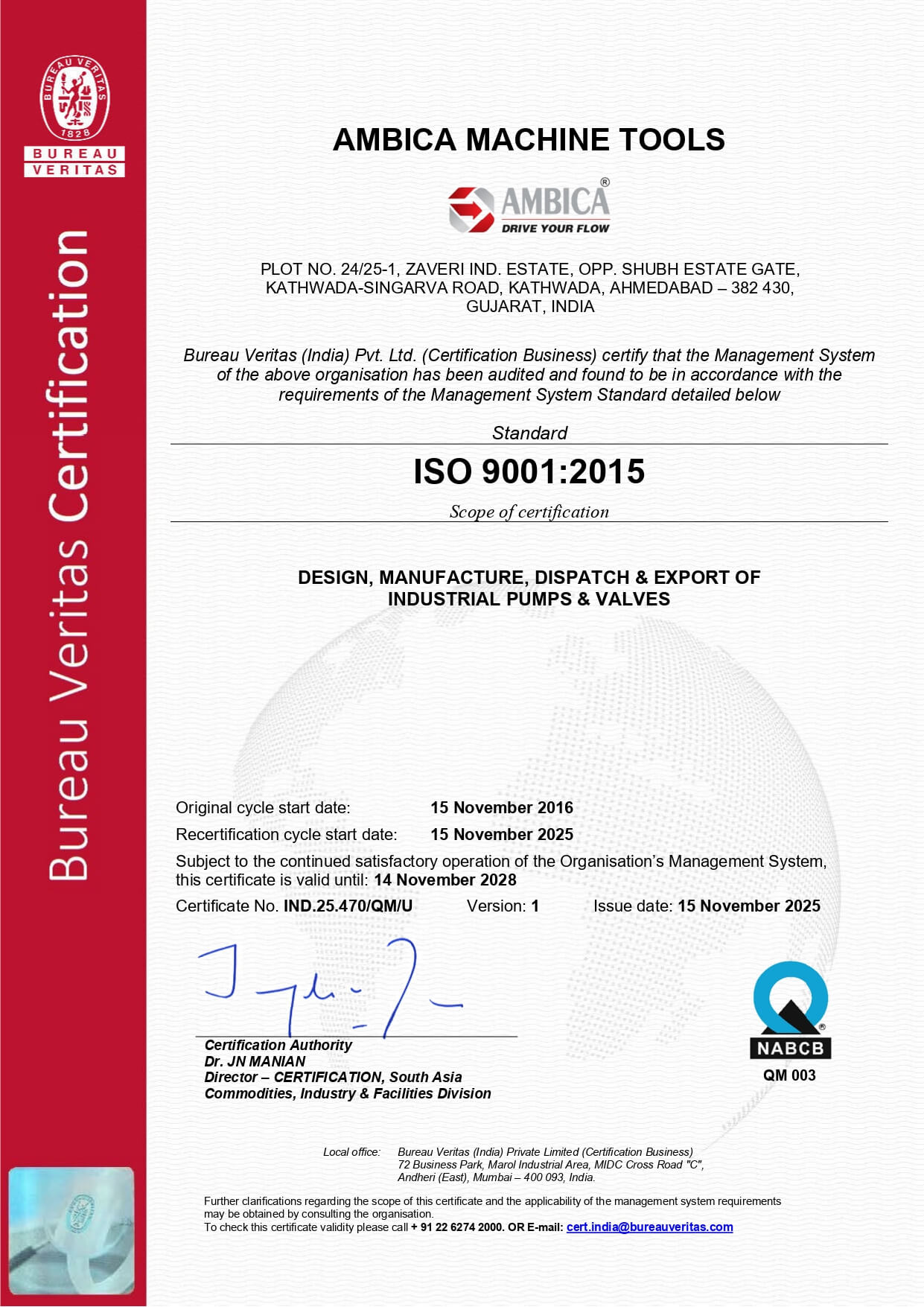 ISO CERTIFICATE
